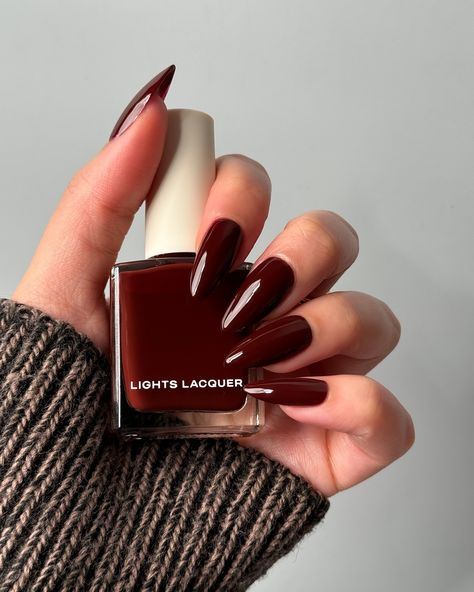 Lights Lacquer, Home for the Harvest 🧺 My favorite! 🍇 Lady Marmalade, a cherry mocha polish with a crelly finish • use code COLORNOOK to save on your purchase @lightslacquer • use code THECOLORNOOK to save on your purchase @nominal #lightslacquer #homefortheharvest #fallnails #fallnailcollection #nailpolishswatch #nailswatch #nailinspo #cherrymochanails #burgundynails #vampynails #darknails cherry mocha nail polish autumn fall Cherry Mocha Nails, Cherry Lacquer, Vampy Nails, Cherry Mocha, Cherry Lady, Lights Lacquer, Lady Marmalade, Basic Nails, Burgundy Nails