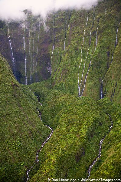 Aerial of waterfalls on Mt. Waialeale (this spot is often referred to as The Wall of Tears), Kauai, Hawaii Alaska Photos, Kauai Vacation, Helicopter Ride, Aloha Hawaii, Kauai Hawaii, Hawaii Island, Hawaii Vacation, Hawaii Travel, Kauai