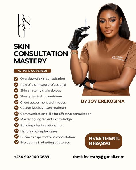 Get to know a little about me and swipe to the end for something special 🤩 Hi! I’m Joy Erekosima. International Licensed Medical Aesthetician, Master Brow Artist, Cosmetic Scientist, Chemist and Formulator. Also a Business Strategist, Educator, Business Launch Strategist, Branding & Product Development Consultant. Founder/CEO of @soibibotanicals @soibiaestheticclinic @botanicalformulab @brownskinglobal and a 9 Figure Beautypreneur. I teach aspiring skincare entrepreneurs how to formulate ... Aesthetician License, Skin Anatomy, Medical Aesthetician, Wax Studio, Business Launch, Brow Artist, Anatomy And Physiology, Skin Conditions, Esthetician