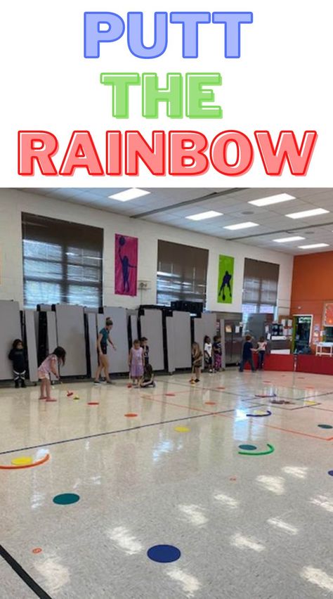 Pe Classroom Ideas, Kindergarten Gym Games, Elementary Pe Games, Kindergarten Gym, Golf Games For Kids, Kindergarten Pe, Awana Games, Kid Exercise, Adapted Pe