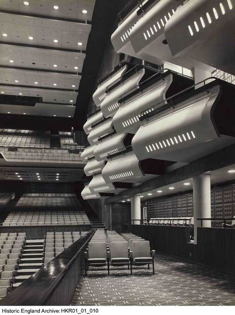 HKR01/01/010. The auditorium at the Royal Festival Hall, South Bank, Lambeth, Greater London. Photographer: Margaret Harker. For more information or to search our collections click on image. Royal Festival Hall, Women Photographers, Festival Hall, London Photographer, South Bank, Greater London, Female Photographers, Modernism, England