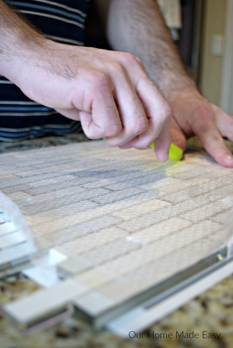 Here is a tutorial on how to install a tile backsplash even if you've never done it before! Use these easy tips to add beautiful tile work to your home. #tile #backsplash Wood Look Tile Floor, Easy Tile, Cement Tile Floor, Painted Bathroom, Luxury Vinyl Tile Flooring, Stenciled Floor, Patio Wall, Mosaic Pieces, Tile Saw