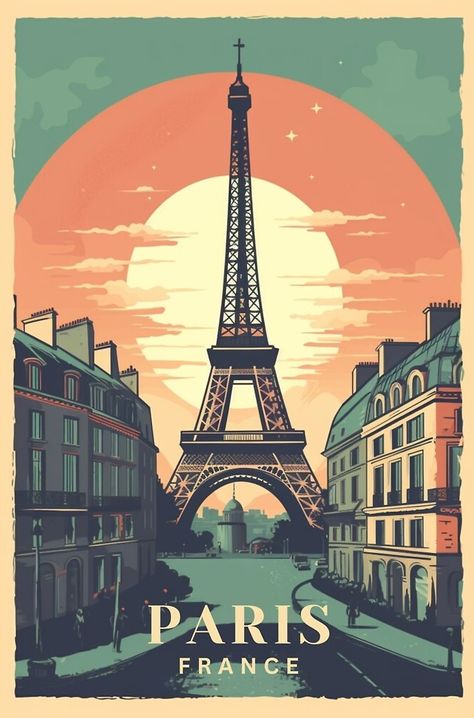 Paris Travel Poster, Vintage Postcards Travel, Paris Art Print, France Aesthetic, Paris Poster, France Vintage, Paris Vintage, Travel Postcard, Paris Art