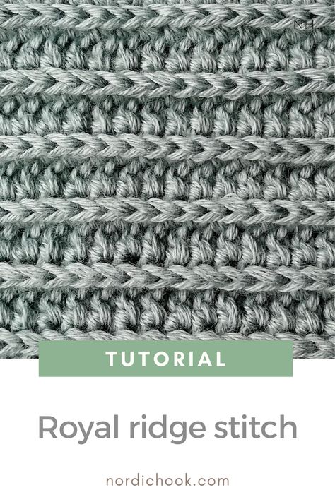 This free crochet tutorial shows how to make the royal ridge stitch step-by-step. It includes detailed photo instructions. This stitch is reversible and looks the same on both sides. The fabric turns out dense but not very thick. Crochet Granny Square Free Pattern, Flower Design Ideas, Granny Square Free Pattern, Chunky Crochet Blanket Pattern, Easy Beginner Crochet Patterns, Ribbed Crochet, Crochet Afghan Patterns Free, Crochet Stitches For Blankets, Crochet Stitches Free