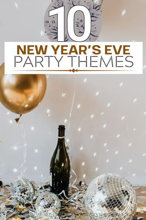 Boogie down on the dance floor as you watch the ball drop in festive style with 10 snazzy New Year’s Eve party theme ideas that anyone can pull off for the perfect year end soirée! #newyearseve #nye #newyearseveparty #nyeparty #partyideas #partythemes New Year’s Eve Theme Party 2024, New Years Eve Pajama Party Ideas, New Years Party Themes For Adults, Year End Party Theme, Ny Eve Party Ideas, Nye Party Ideas For Adults, New Years Eve Theme Ideas, Nye Theme Ideas, New Year’s Party Theme Ideas