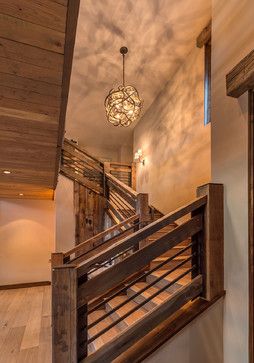 Rustic Staircase Design Ideas, Pictures, Remodel and Decor Staircase Design Ideas, Rustic Staircase, Rustic Stairs, Martis Camp, Hardwood Stairs, Contemporary Staircase, Staircase Remodel, Modern Mountain Home, Log Cabin Homes