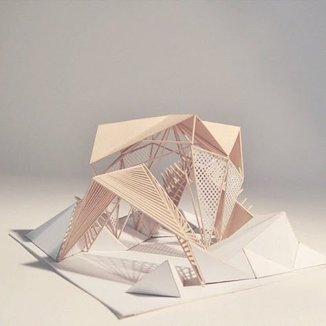 “Amazing Shelter Path model by @luisfmnz #archi_students” Folding Architecture, Conceptual Model Architecture, Pavilion Architecture, Concept Models Architecture, Shelter Design, Architectural Model, Arch Model, Architecture Model Making, Architecture Design Concept