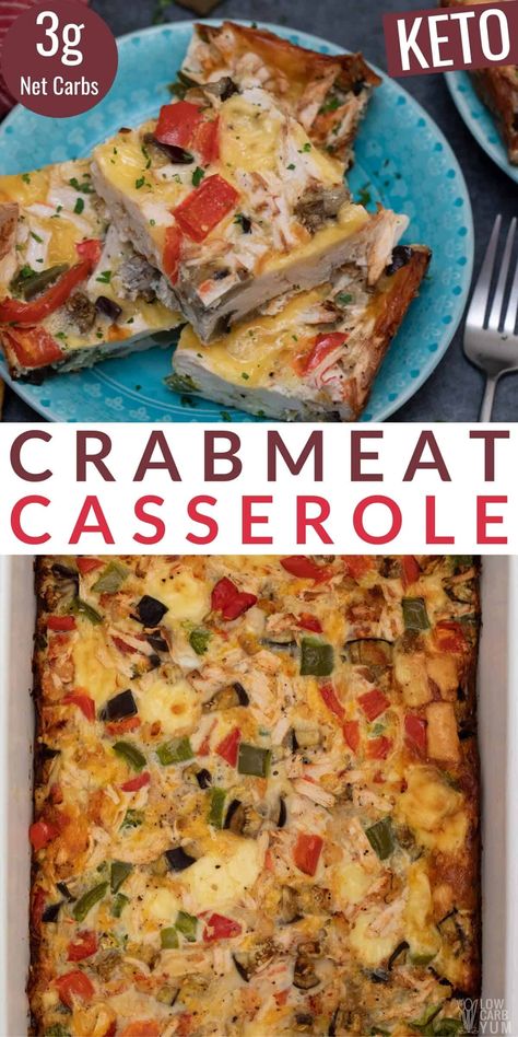 Keto Seafood Casserole, Chicken And Crab Meat Recipes, Crabmeat Casserole, Can Crab Meat Recipes, Immitation Crab Recipes, Crab Meat Salad, Crab Casserole, Seafood Casserole Recipes, Casserole Bake