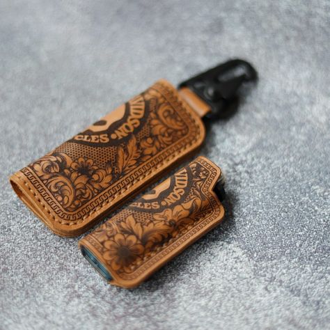 Leather with Laser Engraved Laser Engraved Leather, Engraved Knife, Leather Engraving, Apple Band, Lighter Case, Keychain Wallet, Leather Art, Leather Work, Leather Goods