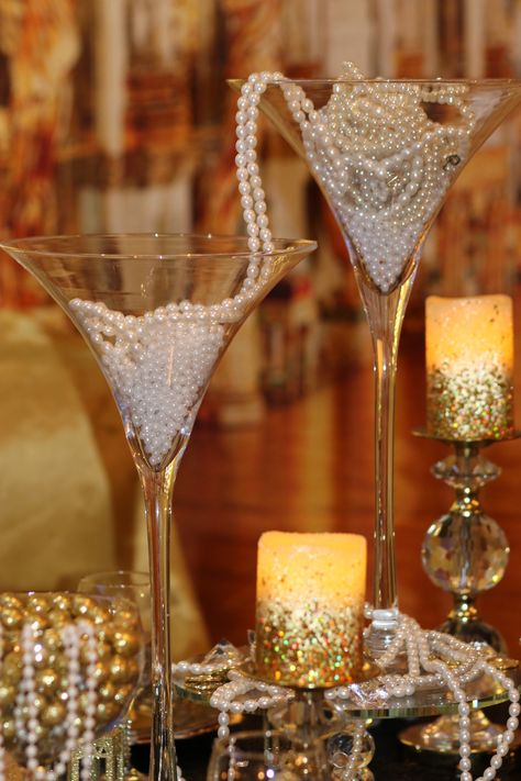 Beads Booze And I Dos Bachelorette, Crystal Anniversary Party Ideas, Giant Martini Glass Decor, Burlesque Bachelorette Party Themes, Glitz And Glam Bridal Shower Ideas, Martini Glass Appetizers, Martini Theme Party Ideas, Martini Bridal Shower Ideas, Prosecco And Pearls