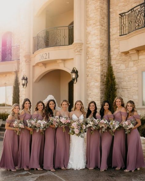 Light Grey Groom Suit, Bridesmaid Dresses Mauve, Mulberry Wedding, Grey Groom Suit, Blush Wedding Table, Mauve Bridesmaid Dresses, Bridesmaid Dress Color Schemes, Bridesmaid Dresses Blush, Grey Weddings