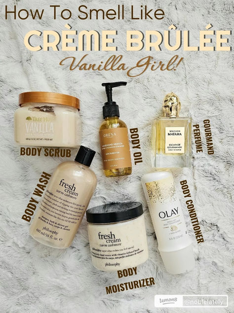 Coconut Vanilla Scent Combo, Vanilla Coconut Scent Aesthetic, You Smell Like Vanilla, Aesthetic Vanilla Perfume, Vanilla Scented Products Aesthetic, Tumblr Yellow, Trend Aesthetic, Body Conditioner, Beautiful Skin Care