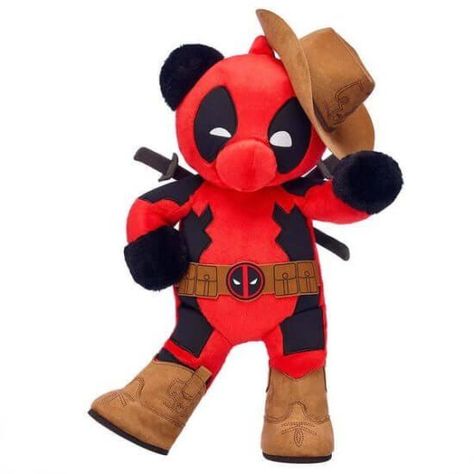 Build-A-Bear debuts new Deadpool bear and hilarious gift sets Deadpool Plush, Deadpool Gifts, Brown Cowboy Hat, Cowboy Outfit, Cowboy Gifts, Wade Wilson, Cowboy Outfits, Deadpool Wolverine, Party Stores