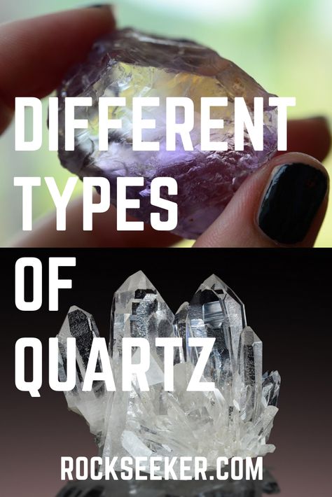 Quartz Rocks Ideas, Quartz Rocks Raw, Quartz Rock Crafts, Types Of Quartz Crystals, Quartz Craft Ideas, How To Display Crystals And Stones, Types Of Quartz, Crystal Identification, Raw Gemstones Rocks