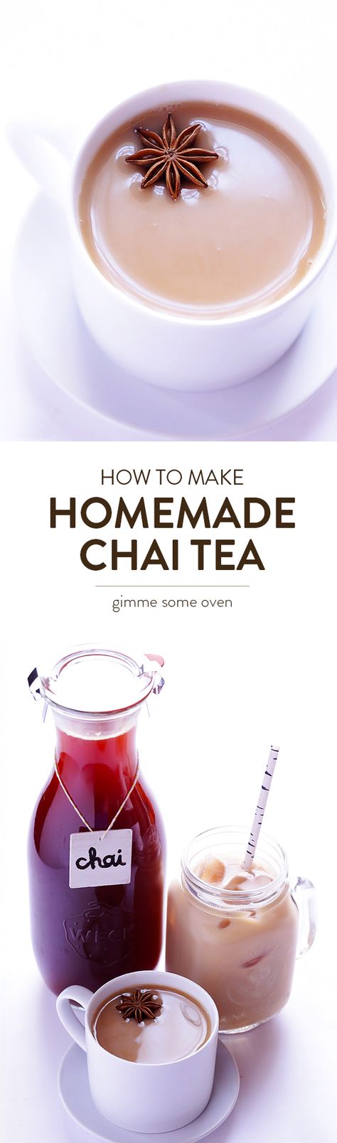 This Homemade Chai Tea recipe is easy to make, and is perfect for hot chai or iced chai. | gimmesomeoven.com Chai Tea Concentrate Recipe, Tea Concentrate Recipe, Chai Tea Concentrate, Chai Concentrate, Homemade Chai Tea, Hot Tea Recipes, Tea Concentrate, Hot Chai, Homemade Chai