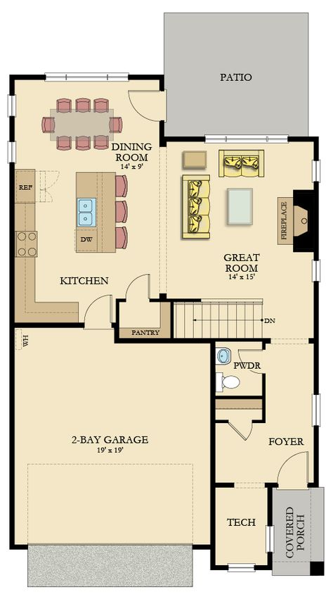 Open Style Kitchen And Living Room, Living Room Floorplan Layout, Open Concept Kitchen Floor Plan, Wide Open Kitchen And Living Room, Connected Living Room And Kitchen, Open Concept Kitchen Living Room Floor Plans, Modern House Interior Living Room Open Concept, Open First Floor Layout, Foyer Open To Dining