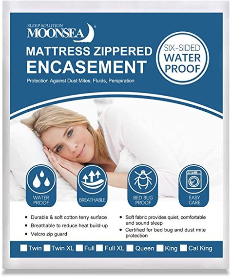 Zippered Mattress Protector with Ultra Soft Cotton Terry Surface, 6-Side Waterproof Mattress Encasement, Dustproof, Durable Zipper, Noiseless, for Standard Twin Size Mattress 39'' X 75'' Mattress Protector Waterproof, Mattress Stains, Wall Unit Decor, Queen Size Mattress, Box Spring Bed Frame, Mattress Encasement, Sleep Mattress, Full Mattress, Sleep Accessories