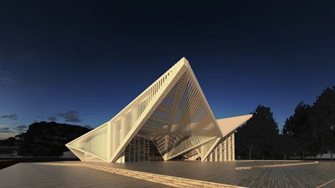 The Sea Star Pavilion | Alexey Umarov Geometric Pavilion, Yoga Deck, Architecture Journal, Importance Of Water, Pavilion Architecture, Concept Models Architecture, Pavilion Design, Architecture Building Design, Roof Installation