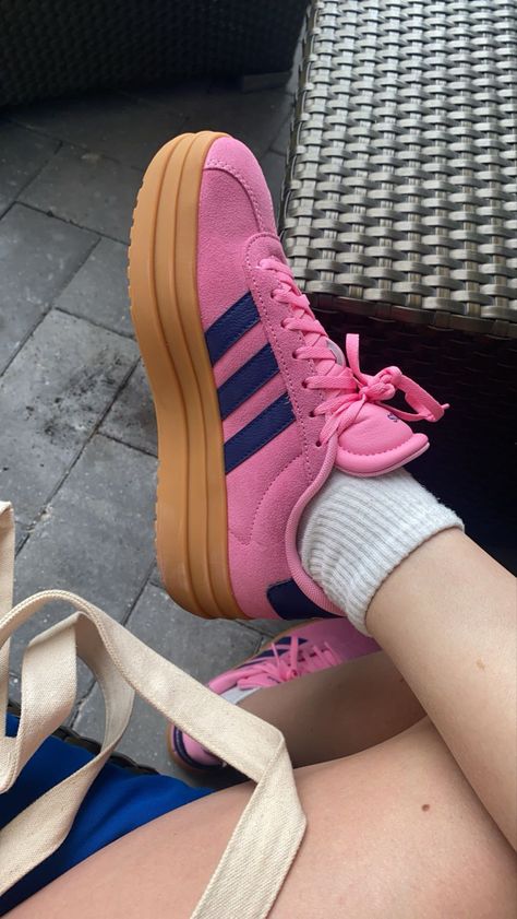 pink and blue sambas Blue Sambas, Shoes Shoes, Pink, Blue