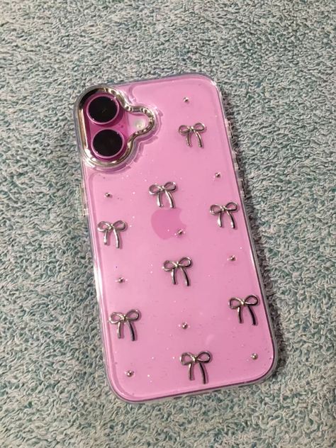 #iphone16 #pink #aesthetic #ribbon Iphone 16 Pink Aesthetic, Iphone 16 Case Aesthetic, Iphone 16 Plus Pink, Iphone 16 Pink, Aesthetic Ribbon, Minimalist Accessories Jewellery, Pinterest Vision Board, Girly Iphone Case, Dream Phone