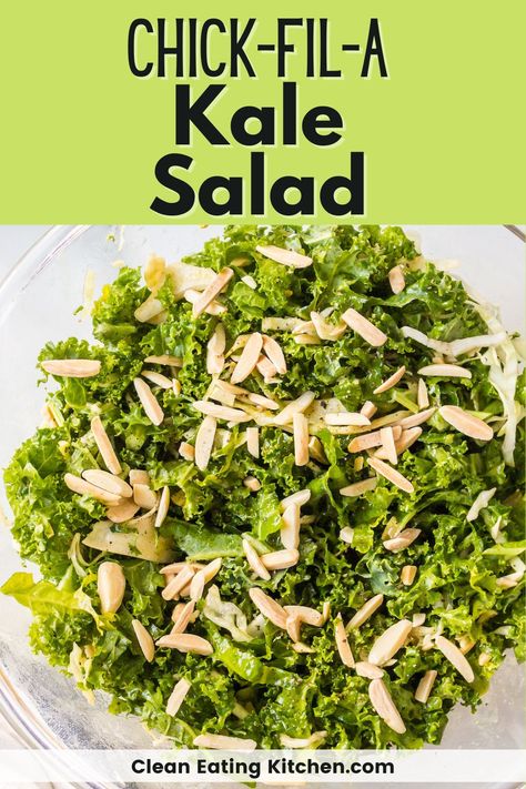 Copycat Kale Salad Chickfila, Chick Fila Kale Crunch Salad Recipe, Chickfila Kale Salad, Chick Fil A Kale Crunch Salad, Kale Salad From Chickfila, Copycat Kale Crunch Salad, Copycat Cfa Kale Salad, Chik Fila Kale Crunch Salad, Pinch Of Yum Kale Crunch Salad