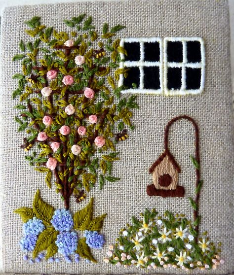 https://flic.kr/p/sYhLTS | Etui Cottage Panel (Bird Garden) Gardening Tips And Tricks, Garden Embroidery, Hand Embroidery Patterns Flowers, Embroidery Stitches Tutorial, Embroidery Works, Embroidery Flowers Pattern, Creative Embroidery, Love Stitch, Handwork Embroidery Design