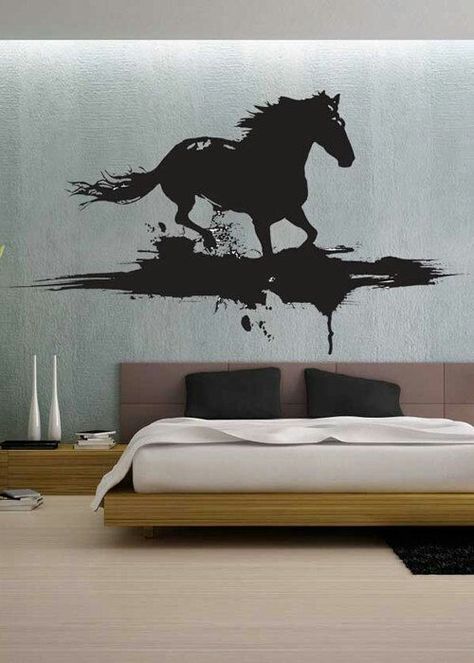 Horse Mural, Horse Wall Stickers, Horse Wall Decals, Horse Bedroom, معرض فني, Horse Room, Removable Vinyl Wall Decals, Equestrian Decor, Wall Painting Decor