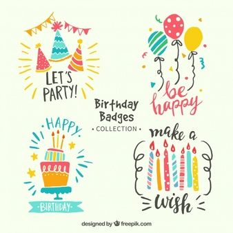 Colorful birthday stickers pack in retro style Birthday Doodle, Creative Birthday Cards, Bridal Cap, Birthday Labels, Birthday Card Drawing, Happy Birthday Signs, Happy Birthday Lettering, Birthday Badge, Bday Cards