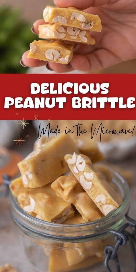 Microwave Peanut Brittle Recipe, Holiday Main Dishes, Salted Caramel Pretzel Bark, Caramel Pretzel Bark, Microwave Lemon Curd, Homemade Christmas Candy, Microwave Peanut Brittle, Easy Holiday Baking, Nut Brittle