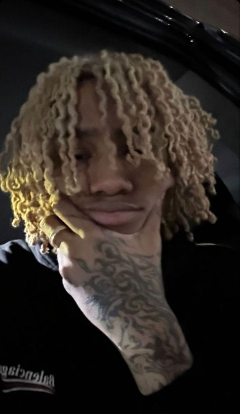 Dreads Styles Black, Rich Amiri, Black Boy Hairstyles, Grillz Teeth, Husband Appreciation, Underground Rappers, Cute Dreads, Dreadlock Hairstyles For Men, Dyed Hair Inspiration