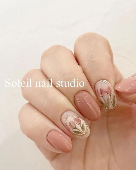 Tulip Nails, Minimal Nails Art, Heart Nail Designs, Hello Nails, Hippie Nails, Nail Drawing, Cute Nail Art Designs, Nails Today, Blush Nails