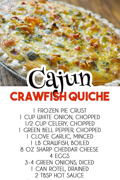 Cajun Crawfish Quiche is a great combination of Louisiana flavors and spicy seafood! Perfect for a Mardi Gras brunch or party. Crawfish Dishes, Crawfish Recipes, Cajun Crawfish, Home Cleaning Schedule, Realistic Home, Seafood Dish Recipes, Breakfast Quiche Recipes, Deep South Dish, Cajun Dishes