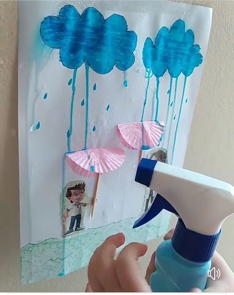 Rain Preschool, Weather Activities Preschool, Preschool Weather, Weather Crafts, Weather Theme, Toddler Arts And Crafts, Preschool Arts And Crafts, Alphabet Activities Preschool, Daycare Crafts