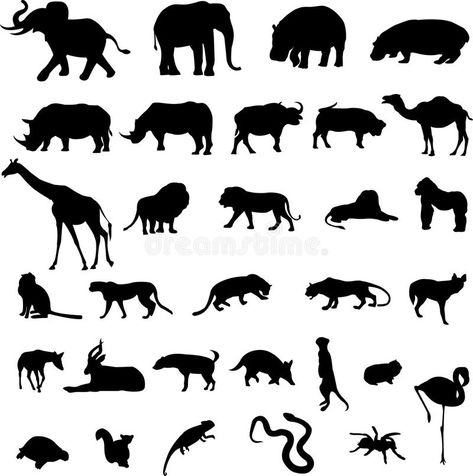 Animals Illustration, Animal Silhouette, 3d Shapes, African Animals, Abstract 3d, Stock Photography, Stock Vector, Photo Image, Vector Illustration