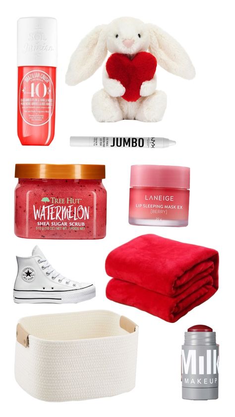 Red themed gift basket ! ❤️‍🔥🍒 #giftideas #redgiftbasket #skincare #inspo Valentines Baskets Ideas, Red Basket Gift Ideas, Gift Baskets Valentines Day, Red Birthday Basket, Red Items For Gift Basket, Red Themed Gift Basket, Red Gift Basket Ideas, Red Gift Basket, Valentine’s Day Basket