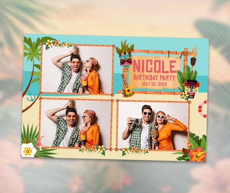 Photobooth Template, Aloha Party, Tiki Bars, Hawaiian Luau Party, Photobooth Pictures, Photo Boxes, Picture Templates, Hawaiian Luau, Party Photo Booth