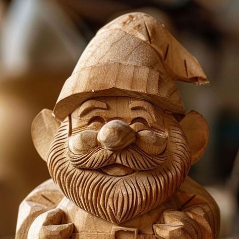 Anna Imhof on Instagram: "Wood carving of a small gnome. 🪵🔨   #woodcarving #handmade #woodart #dwarf #creativity #craft #carving #woodlove" Carved Wooden Animals, Carved Wood Sculpture, Wooden Statues, Wooden Animals, Wood Carving Art, Whittling, Wood Sculpture, Little People, Wood Carving