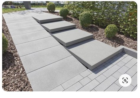 Outdoor Ramp, Ramp Design, Outdoor Paving, Driveway Design, Garden Stairs, Garden Steps, Modern Backyard, Yard Design, Concrete Blocks