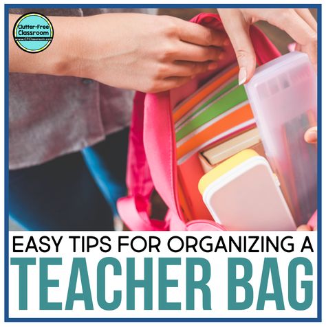 Itinerant Teacher Organization Ideas, Teacher Bag Essentials, Teacher Bag Organization, Bag Organization Ideas, Teacher Stationary, Teacher Organisation, Educational Assistant, Grading Papers, Clutter Free Classroom