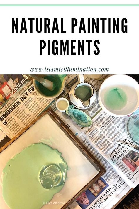 How To Make Watercolor Paint Diy, Natural Pigments Painting, Making Watercolor Paint, Diy Watercolor Paint, How To Make Ink, Making Paint, Homemade Watercolors, Islamic Illumination, Natural Painting