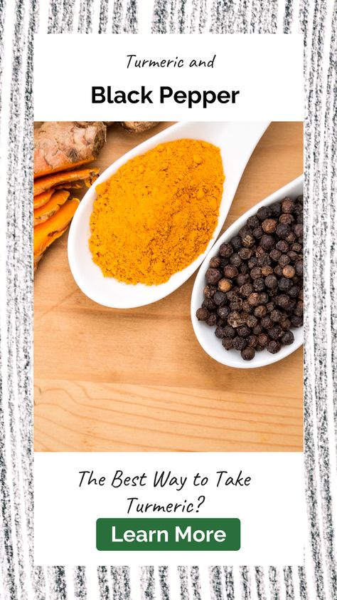 Is turmeric and black pepper a winning combo? How can you get the most benefit from the turmeric you consume or take in supplement form? Get the scoop here. #article #talk #tips #tops #tricks #ways #health #healthy #healthboost #boost #turmeric #blackpepper #combination #supplement #consume #best #benefits Tumeric And Black Pepper, Turmeric And Black Pepper, Pepper Benefits, Turmeric And Pepper, Health Benefits Of Turmeric, Curcumin Supplement, Black Pepper Essential Oil, Benefits Of Turmeric, Turmeric Health Benefits