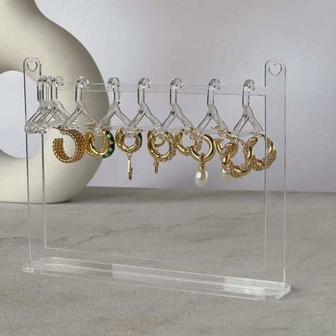 Earring Hanger - Mini Clothing Rack | PRYA Jewelry Hanger Stand, Hangers For Earrings, Earring Hanger Rack, Mini Clothing Rack, Earrings Hanger, Mini Bedside Table, Earring Rack, Clothing Rail, Clothing Hangers