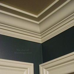 CROWN MOLDING-103 Ceiling Crown, Crown Molding Installation, Diy Crown Molding, Molding Design, Craftsman Trim, Ceiling Design Bedroom, Crown Moulding, Trim Work, Cape Cod House