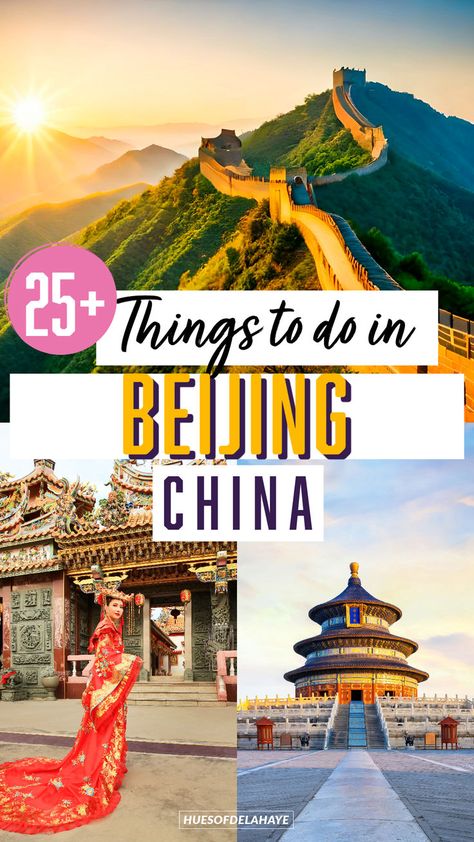 25 Best Things to Do in Beijing China for First-Time Visitors - Discover Beijing's wonders with our guide for first-time visitors to China! Explore the majestic Forbidden City, hike the Great Wall for breathtaking views, stroll through the historic Hutongs and other famous Beijing attractions. Experience the tranquility Beijing landmarks like the Summer Palace and Temple of Heaven. Indulge in authentic Peking duck and explore vibrant markets like Wangfujing. must-see attractions in Beijing China China Destinations, Asia Travel Outfit, The Summer Palace, Vietnam Destinations, Outfits Asian, Temple Of Heaven, Visit China, Europe City, Travel China