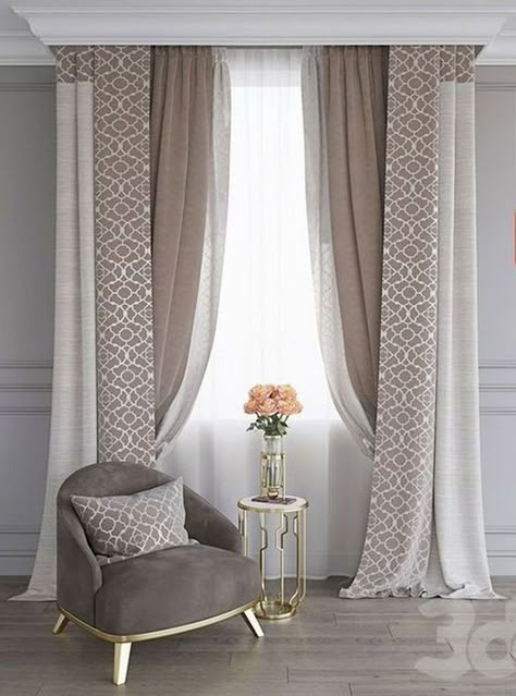 Curtain Designs For Bedroom, Curtains Living Room Modern, Unique Curtains, Curtain Styles, Living Room Decor Curtains, Luxury Curtains, Elegant Curtains, Stylish Curtains, Curtain Ideas