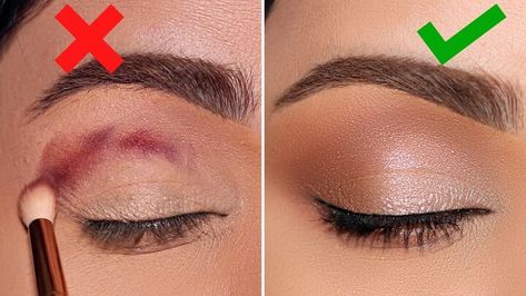 How To Use Eyeshadow Primer, Eyeshadow Primer How To Apply, Eyeshadow How To, Eyeshadow For Small Eyelids, Daytime Eyeshadow Looks, How To Make Makeup, Eyeshadow For Small Eyes, Eyeshadow Hacks Makeup Tricks, How To Eyeshadow