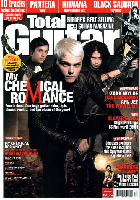 Mcr magazine scan My Chemical Romance Magazine Cover, Mcr Magazine, Mcr Poster, The Fratellis, Dave Navarro, Guitar Magazine, Zakk Wylde, Cover Magazine, Magazine Interview