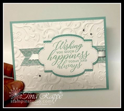 Homemade Wedding Cards, Stampin Up Wedding Cards, Paper Crafting Ideas, Wedding Shower Cards, Wedding Day Cards, Wedding Cards Handmade, Tag Ideas, Elegant Cards, Embossed Cards