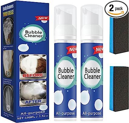 Amazon ❤ CROOT 2PCS Bubble Cleaner Foam，All-Purpose Bubble Cleaner Spray, Foam Cleaner All Purpose Heavy Duty, Kitchen Bubble Cleaner Spray with 2 Brush Bubble Cleaner, Kitchen Degreaser, Foam Spray, Stain Remover Spray, Remove Oil Stains, Clean Pots, Oil Stain, Kitchen Surfaces, Kitchen Cleaner