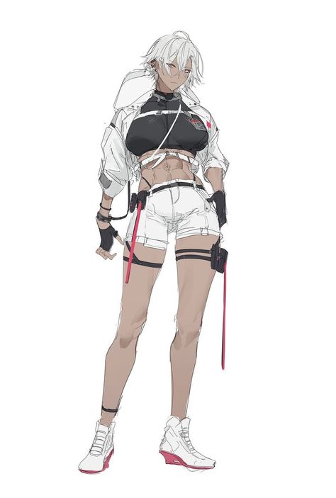 Tomboy Art, Design Girl, Muscle Girls, Girls Characters, Female Character Design, Character Design References, Anime Poses, Art Characters, Female Character